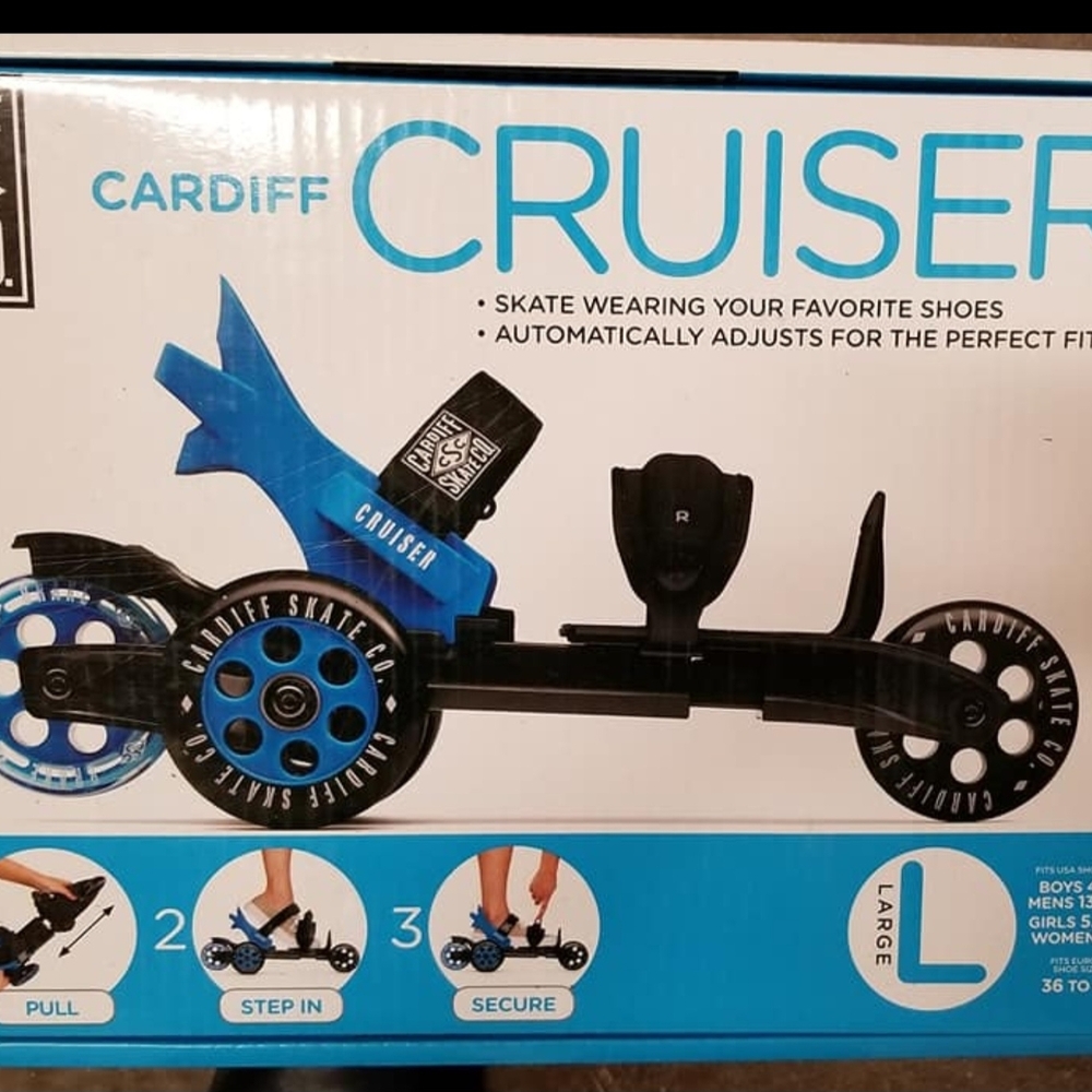 Cardiff Cruiser Adjustable Skates (Size Large) in Blue & Black